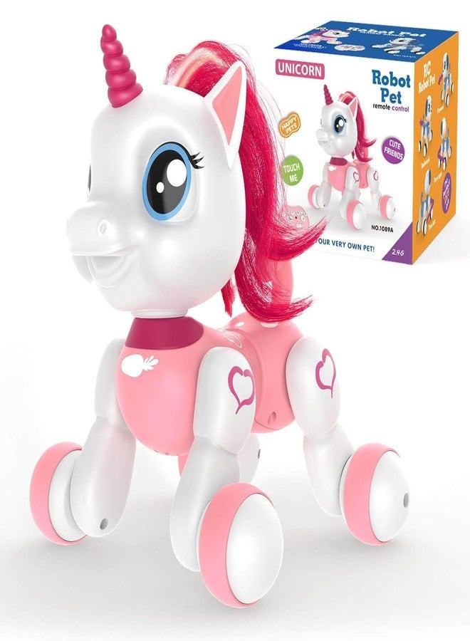 Gemcza Remote Control Unicorn Robot Pet Toy for Girls Ages 3-8 - Interactive Walking Singing Dancing Unicorn with Lights - Pink Birthday Gift for 4 5 6 7 Year Old Kids & Toddlers - Image 1